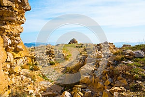 Ares del Maestre castle ruins, Castellon, Spain photo