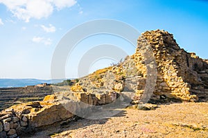 Ares del Maestre castle ruins, Castellon, Spain photo