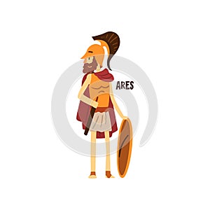 Ares Olympian Greek God, ancient Greece mythology character vector Illustration on a white background