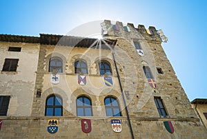 Arezzo (Tuscany Italy), old palace facade. Color image