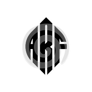 ARF circle letter logo design with circle and ellipse shape. ARF ellipse letters with typographic style. The three initials form a