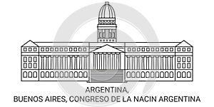 Argentina, Buenos Aires, Congreso De La Nacin Argentina travel landmark vector illustration photo