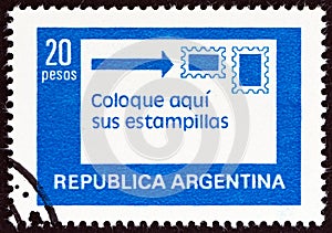 ARGENTINA - CIRCA 1978: A stamp printed in Argentina shows correct franking, circa 1978.