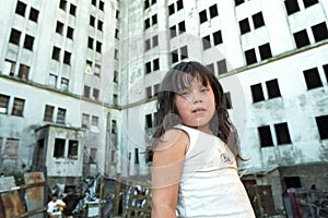 Pure poverty for Argentinian girl in slum