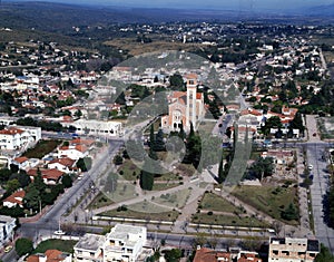 Argentina Cordoba aerial view of the city of la falda photo