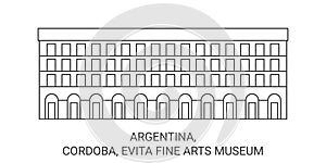 Argentina, Cordoba, Evita Fine Arts Museum travel landmark vector illustration photo