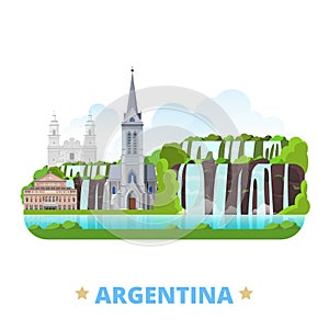 Argentina country design template Flat cartoon sty