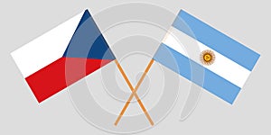 Argentina and Czech Republic. The Argentinean and Czech flags. Official colors. Correct proportion. Vector
