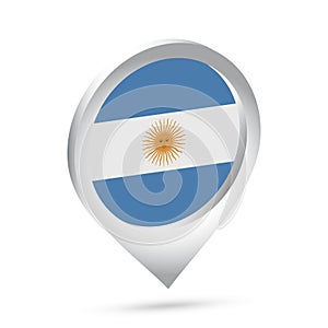 Argentina flag 3d pin icon