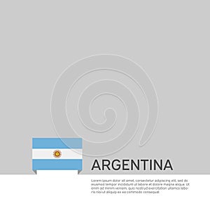 Argentina flag background. State patriotic argentinian banner, cover. Document template with argentina flag on white background.