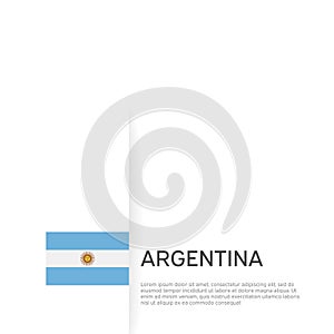 Argentina flag background. State patriotic argentinian banner, cover. Document template with argentina flag on white background.