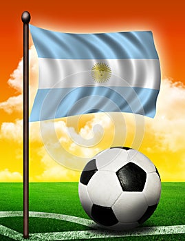 Argentina flag and ball