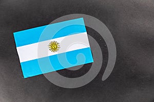 Argentina flag on a black background