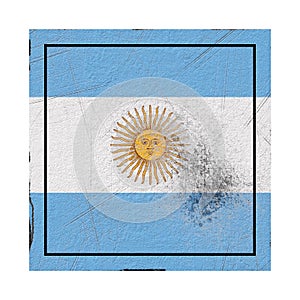 Argentina flag in concrete square