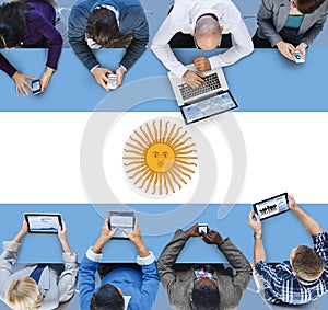 Argentina Flag Country Nationality Liberty Concept