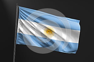 Argentina flag national flag on black background.