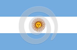 Argentina flag. Official proportion. Correct colors. Vector