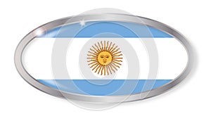 Argentina Flag Oval Button