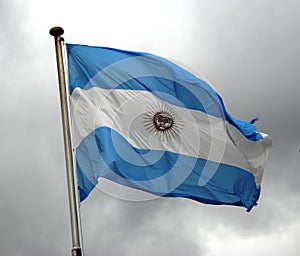 Argentina flag on a pole