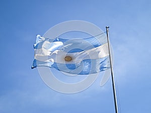 Argentina flag on a pole