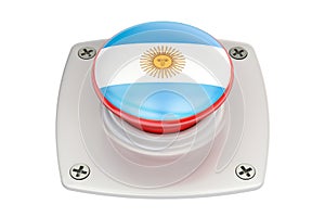 Argentina flag push button, 3D