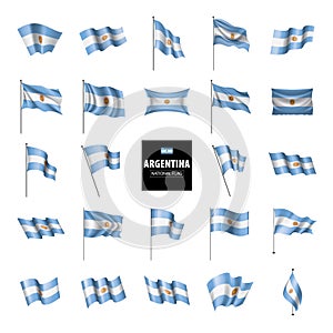 Argentina flag, vector illustration on a white background