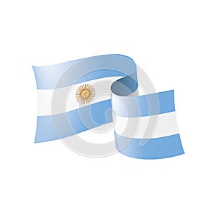 Argentina flag, vector illustration on a white background