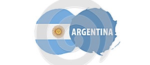 Argentina flag, vector illustration on a white background