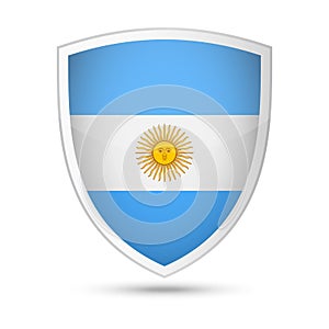 Argentina Flag Vector Shield Icon