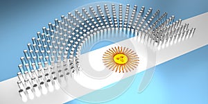 Argentina flag - voting, parliamentary election concept - 3D illustration