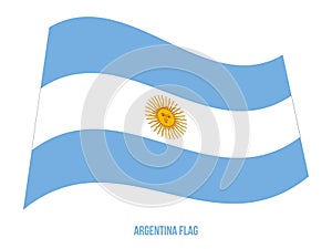 Argentina Flag Waving Vector Illustration on White Background. Argentina National Flag
