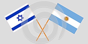 Argentina and Israel. The Argentinean and Israeli flags. Official colors. Correct proportion. Vector