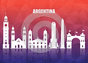 Argentina Landmark Global Travel And Journey paper background. V