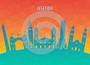 Argentina Landmark Global Travel And Journey paper background. V