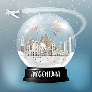 Argentina Landmark Global Travel And Journey paper background. V