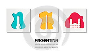 Argentina Landmark Global Travel And Journey paper background. Vector Design Template.used for your advertisement, book, banner,