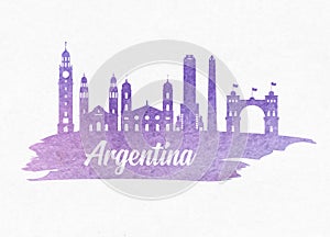 Argentina Landmark Global Travel And Journey paper background. Vector Design Template.used for your advertisement, book, banner,