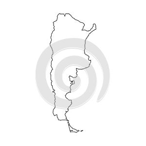 Argentina linear map on a white background. Vector illustration