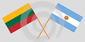 Argentina and Lithuania. The Argentinean and Lithuanian flags. Official colors. Correct proportion. Vector