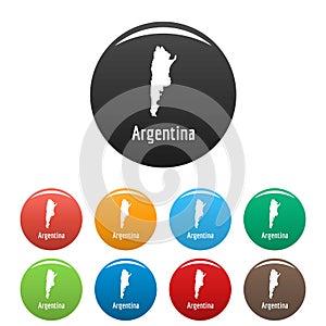 Argentina map in black set vector simple