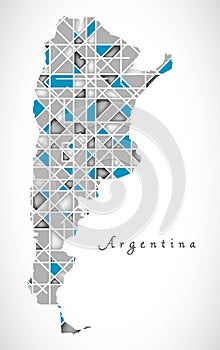 Argentina Map crystal diamond style artwork