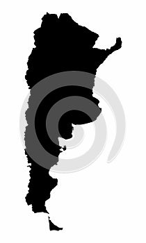 Argentina map dark silhouette
