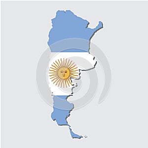 Argentina Map Flag, Argentina Map with Flag Vector