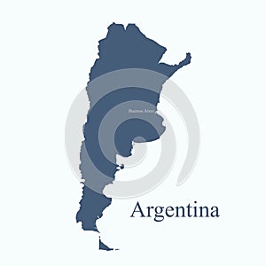 Argentina map icon with the capital Buenos Aires