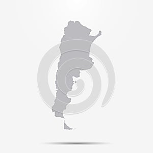 Argentina map with shadow isolated
