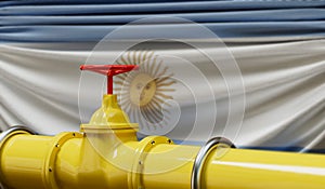 Argentina oil and gas fuel pipeline. Oil industry concept. 3D Rendering