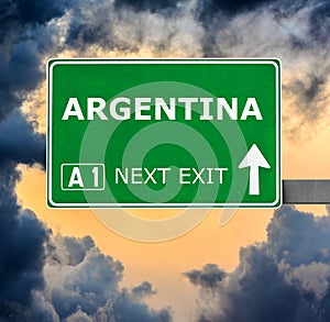 ARGENTINA road sign against clear blue sky