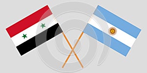 Argentina and Syria. The Argentinean and Syrian flags. Official colors. Correct proportion. Vector