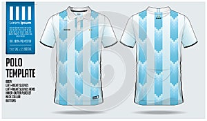 Argentina Team Polo t-shirt sport template design for soccer jersey, football kit or sportwear. Classic collar sport uniform.