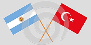 Argentina and Turkey. The Argentinean and Turkish flags. Official colors. Correct proportion. Vector